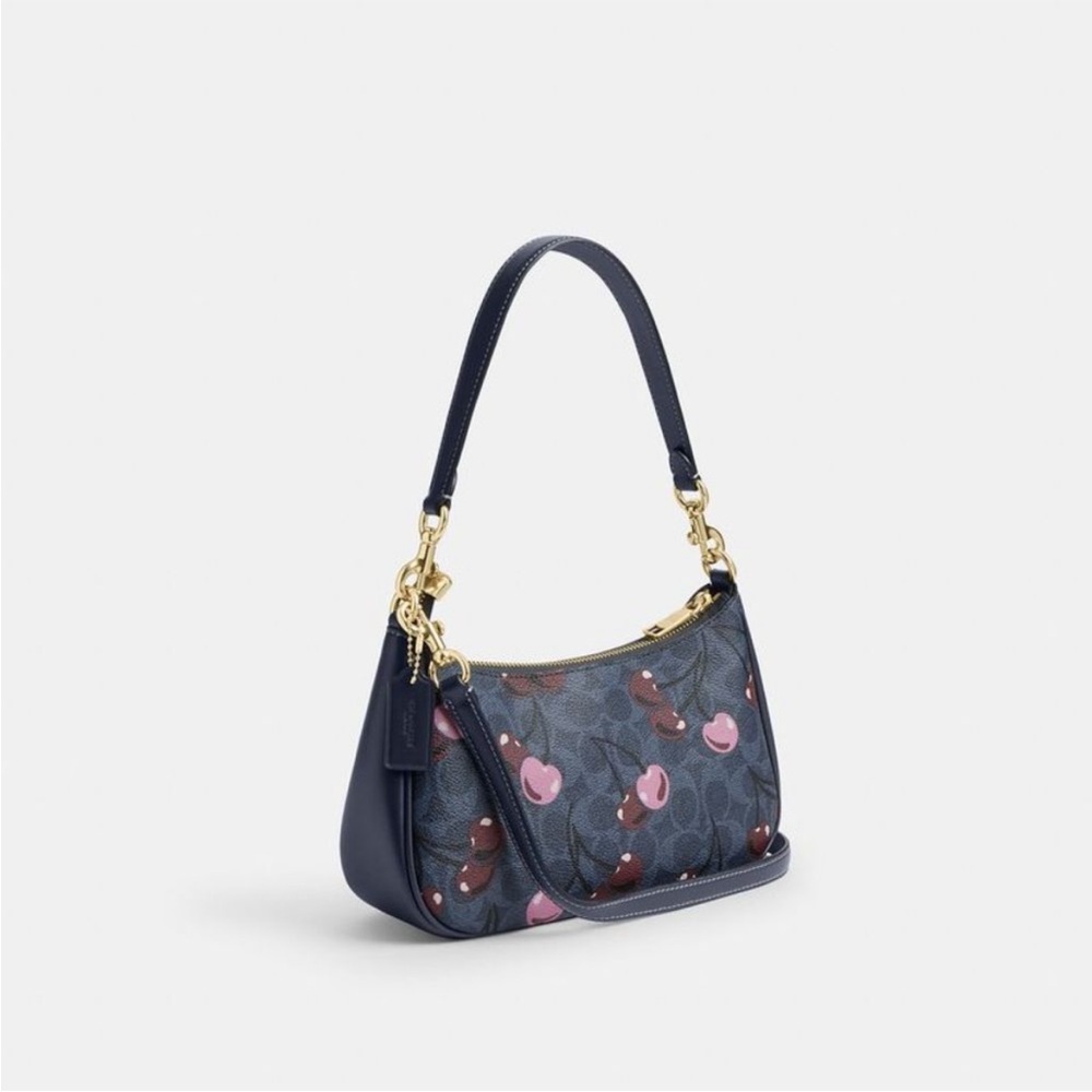 NWT！2PCS COACH TERI SHOULDER BAG IN SIGNATURE CANVAS WITH CHERRY PRINT（CY694） - Picture 10 of 16